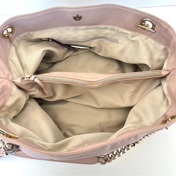 VALENTINO by Mario Valentino Luisa 2 Signature Pink Leather Large Shoulder Tote - Picture 8 of 13